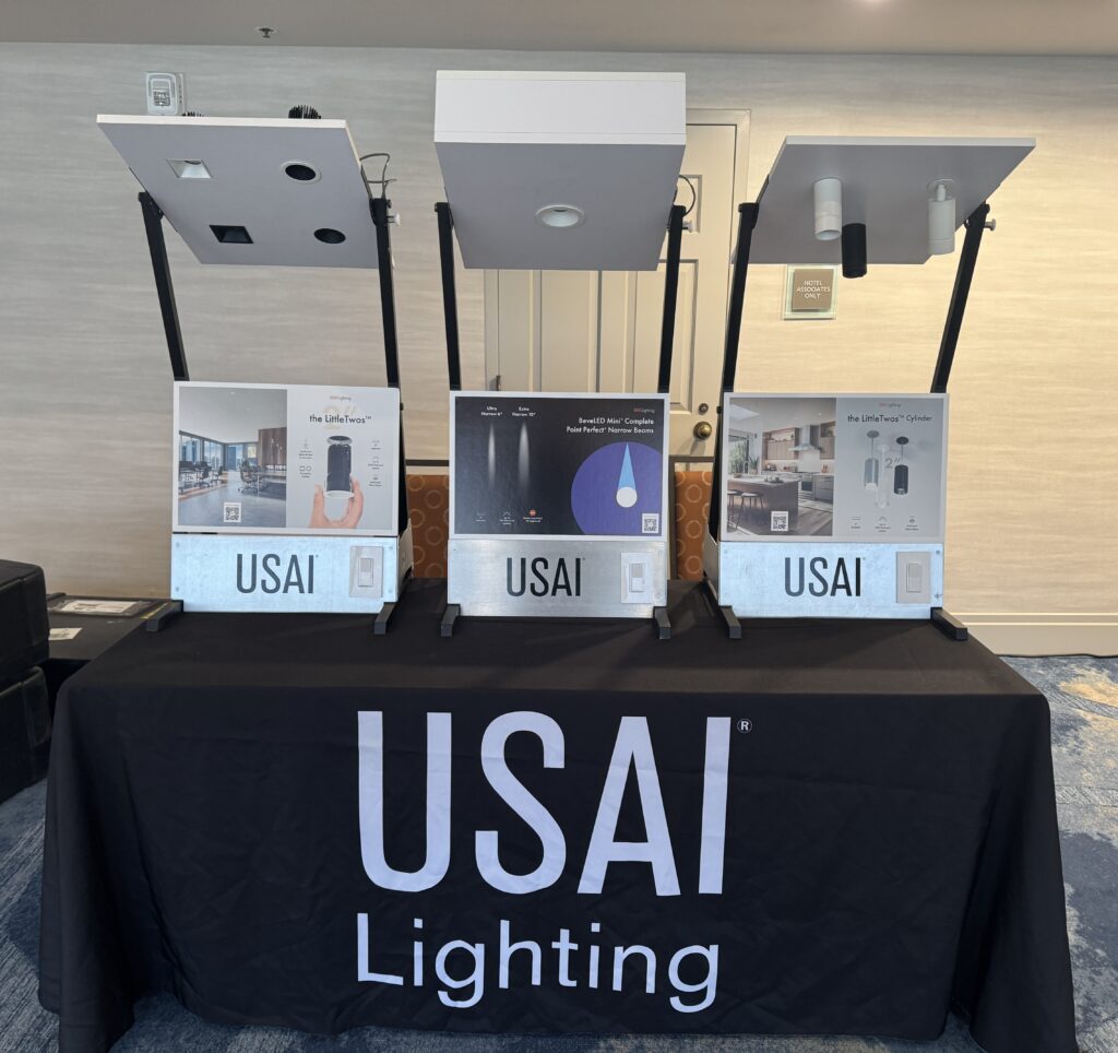 USAI was the first to get their display set up at IALD Enlighten Americas 2025