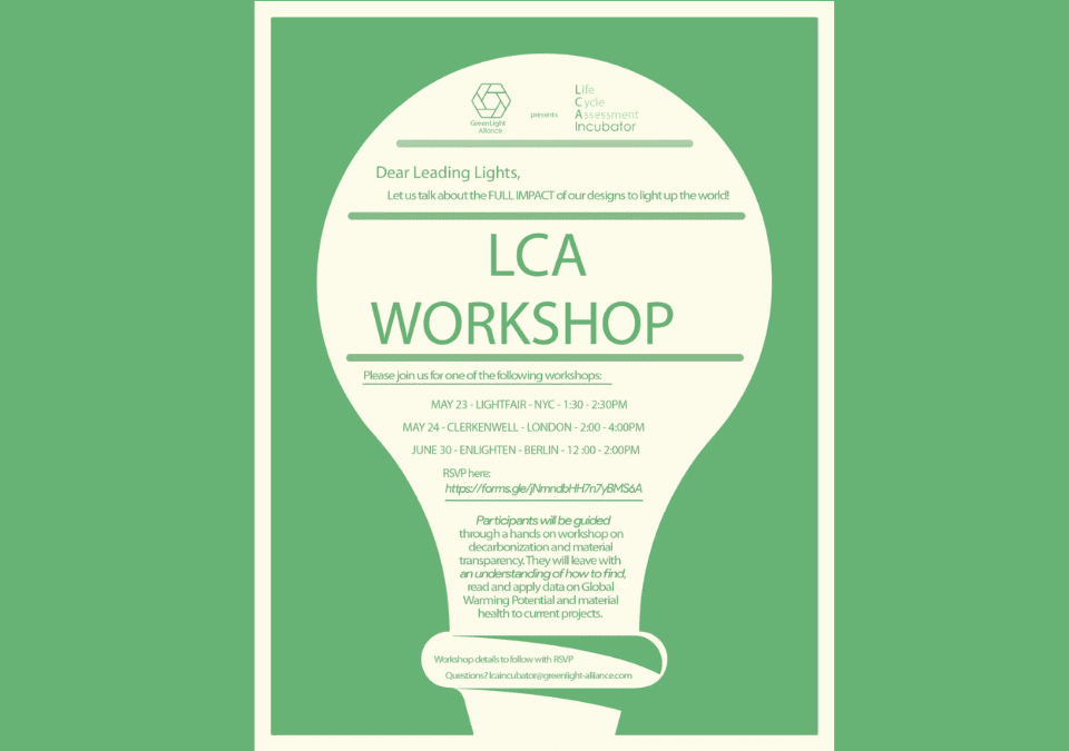 Join the GreenLight Alliance LCA Workshop