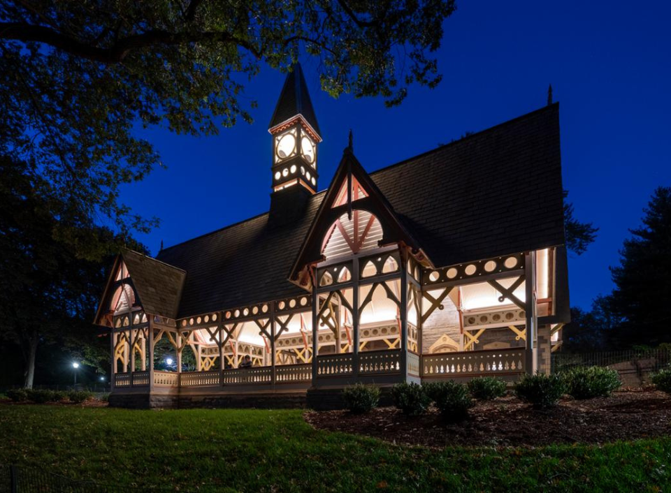 he two-hour walking tour will visit The Dairy, Naumberg Bandshell, Bethesda Terrace Arcade, Belvedere Castle, and the recently completed Chess & Checkers House.