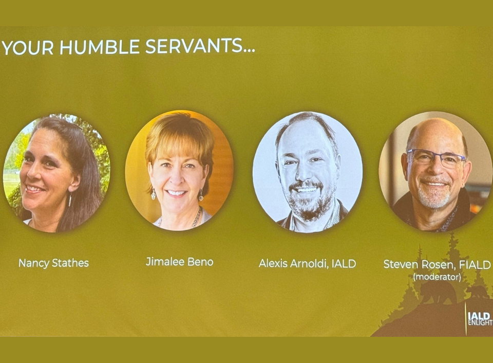 Humble Servants on the Panel Discussion, Nancy Stathes, Jimalee Beno, Alexis Arnoldi, Steven Rosen (moderator)