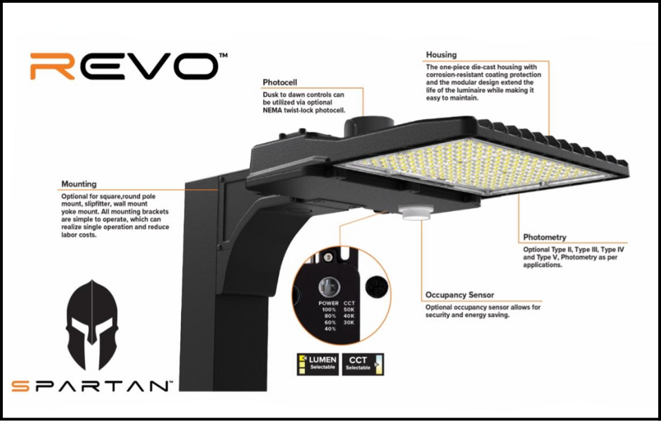 REVO Lighting’s Spartan Area Light Simplifies Installation