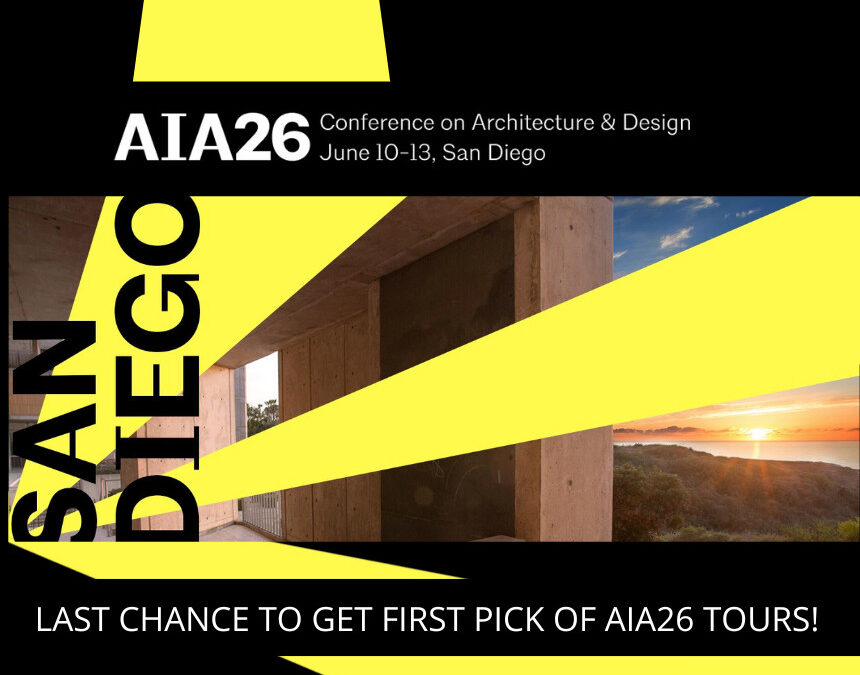 Last chance for first access to AIA26 tours!