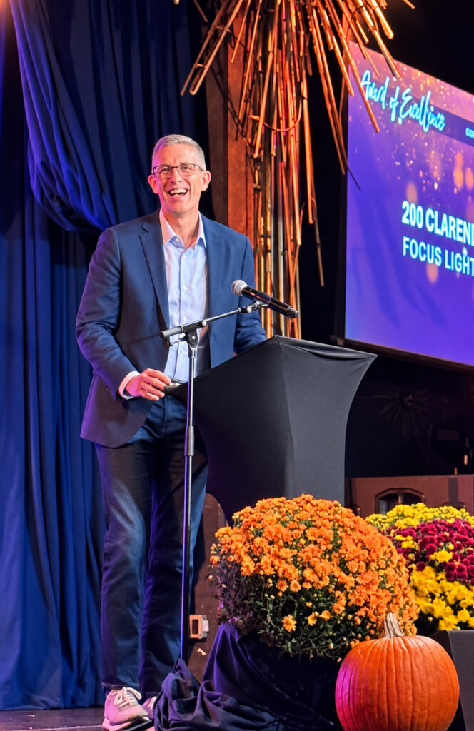 Brett Andersen, Partner, Focus Lighting, Accepts the 4th Award for Focus Lighting